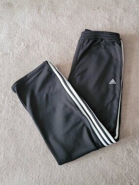 Adidas Joggers Track Pants Men's Size Medium Black White Climalite Clima 365